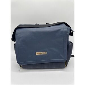 Large Petunia Pickle Bottom  Boxy Backpack in Navy Blue Leatherette Diaper Bag